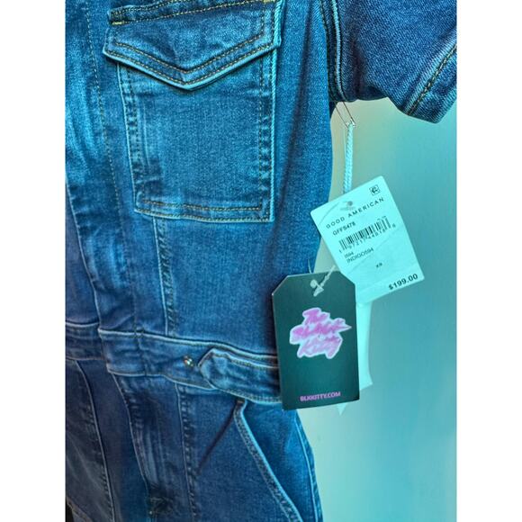$199 Good American Dark Blue Denim Jumpsuit XS NWT - Picture 4 of 5